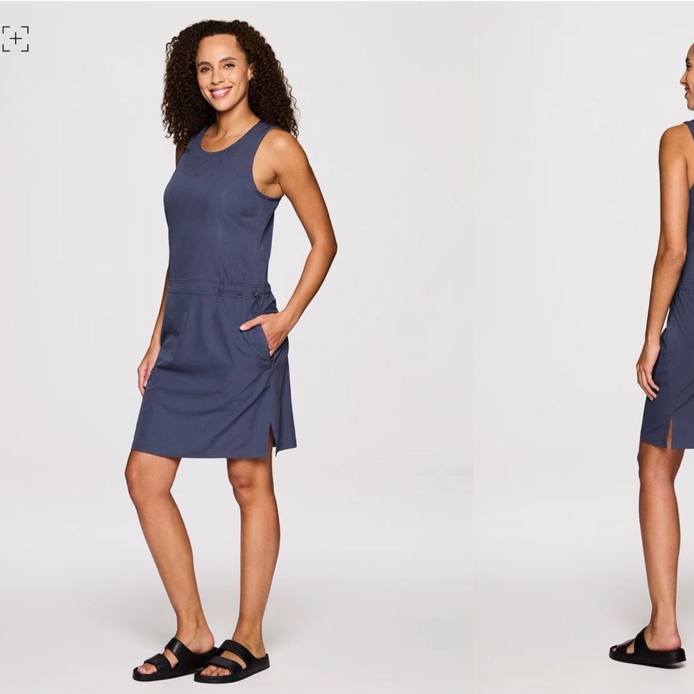 New in package RXB Navy Sleeveless scoop Neck Dress with v back.
